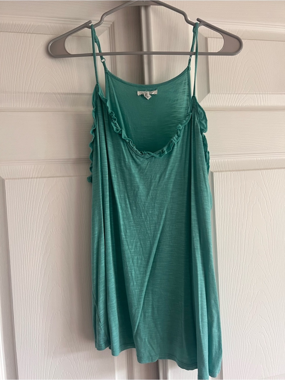 Maurices Teal Ruffle-Trim Spaghetti Strap tank top